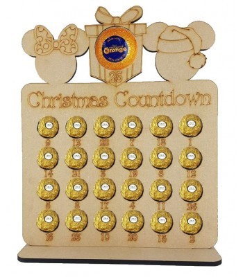 6mm Mouse Head Shapes Plaque Chocolate Orange and Ferrero Rocher Holder Advent Calendar